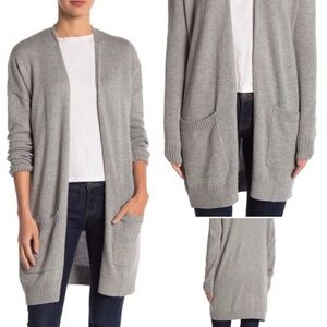 ABOUND | Nordstrom Gray Open-Front Pocketed Cardigan Sweater Women’s Size Small